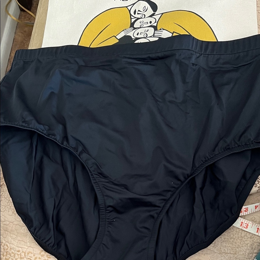Swim Solutions Black Swim Bottoms Size 24W High Waist Tummy Control